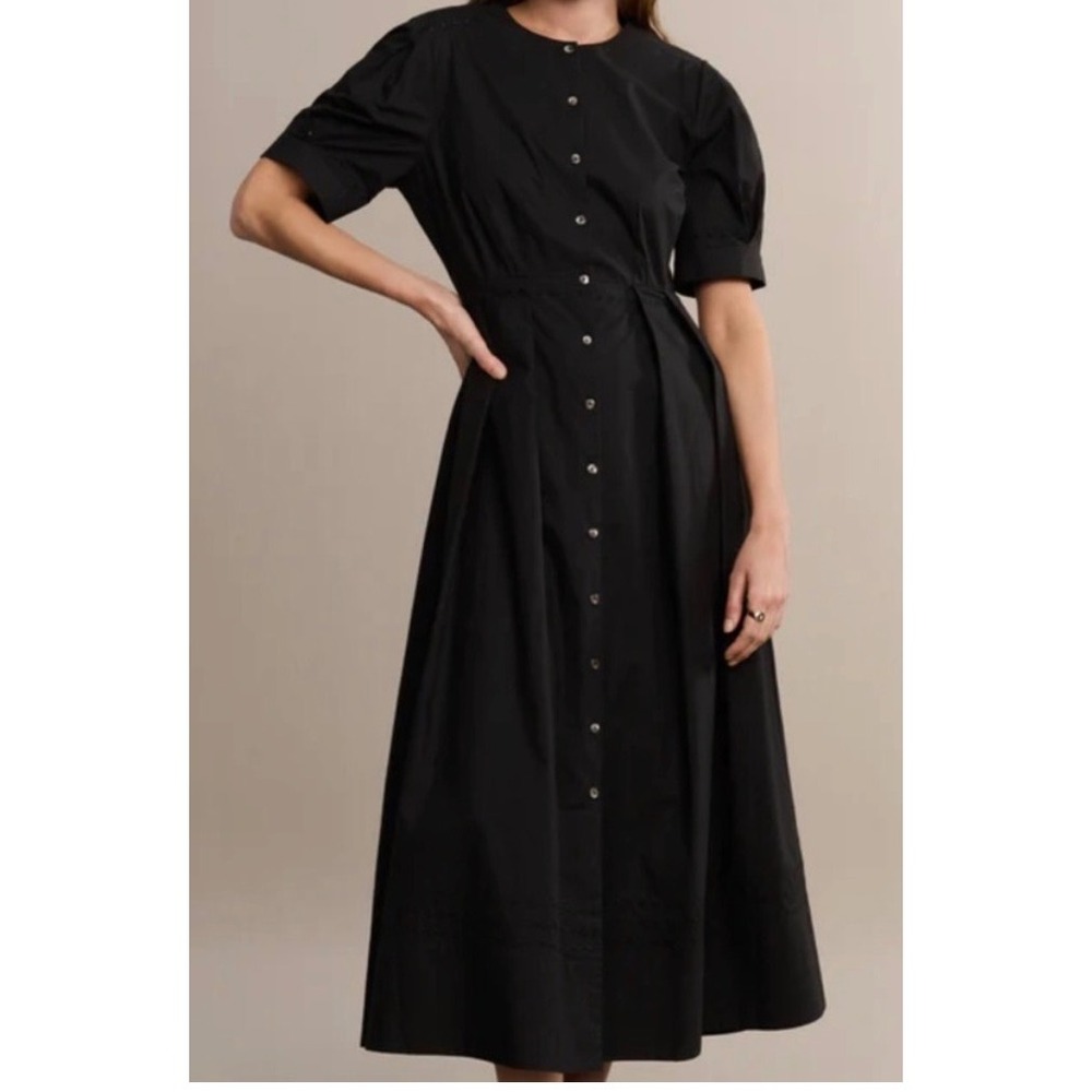 Jenni Kayne Black Button-Front Midi Dress